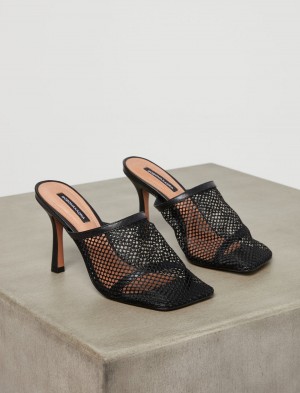 BCBGMAXAZRIA Anita Mesh Mule Sandalet Siyah | TVT42317