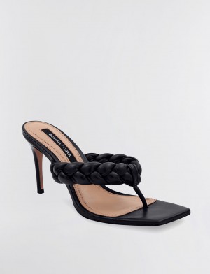 BCBGMAXAZRIA Bella Braided Sandal Topuklu Ayakkabılar Siyah | TBG29049