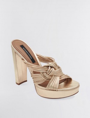 BCBGMAXAZRIA Carly Platform Sandal Topuklu Ayakkabılar Altın | SLB91260