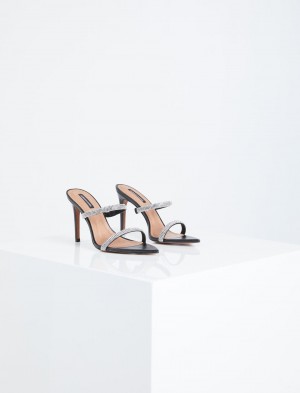 BCBGMAXAZRIA Duponi Sparkle Sandal Topuklu Ayakkabılar Siyah | QLD25522