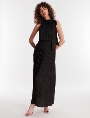 BCBGMAXAZRIA Xenia Halter Gown Uzun Elbise Siyah | LFT73309