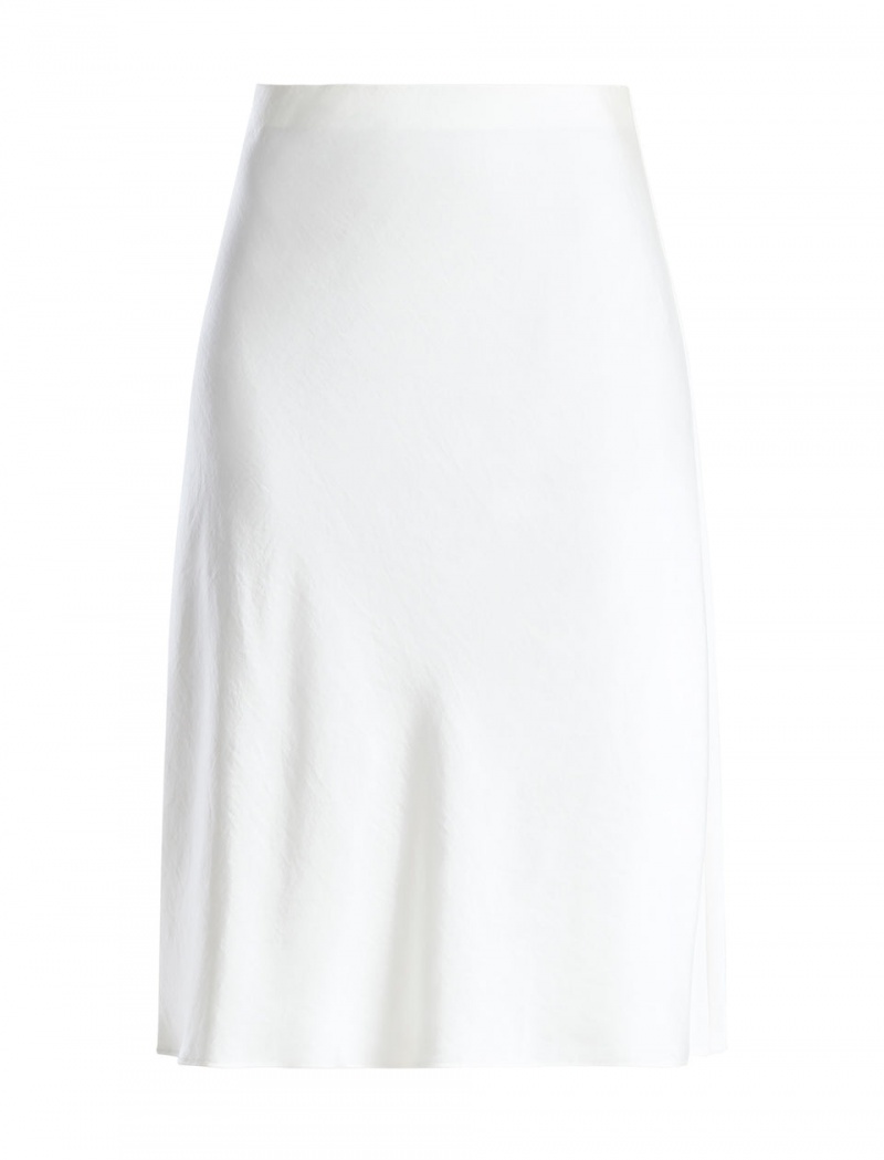 BCBGMAXAZRIA A-Line Satin Midi Etek Beyaz | JRN95149