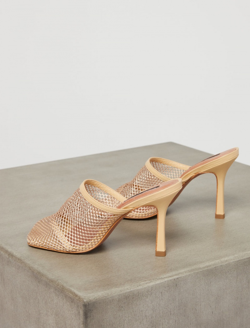 BCBGMAXAZRIA Anita Mesh Mule Sandalet Bej Rengi | JAH40368