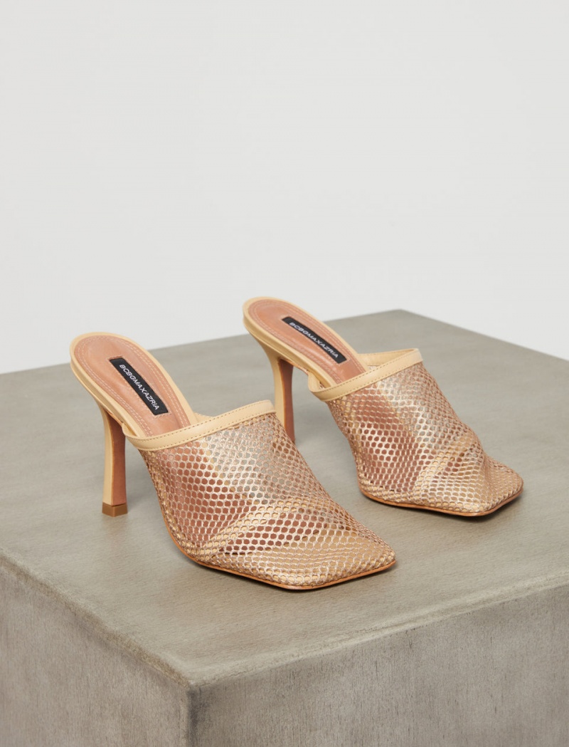 BCBGMAXAZRIA Anita Mesh Mule Sandalet Bej Rengi | JAH40368