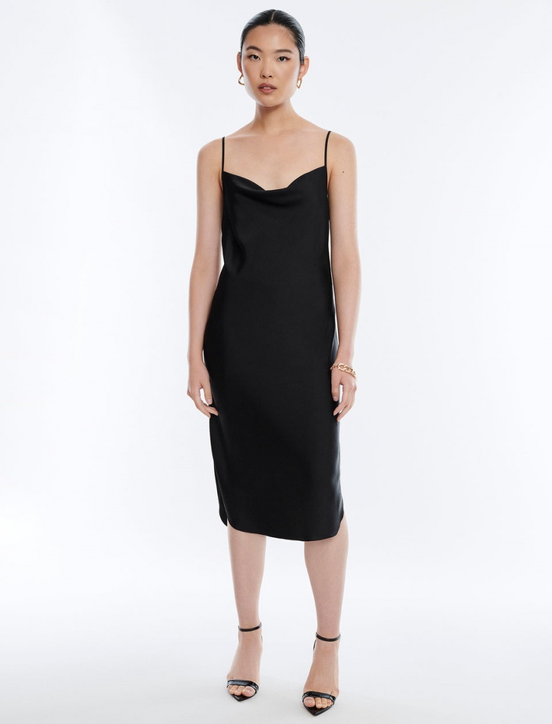 BCBGMAXAZRIA Aurelia Slip Midi Elbise Siyah | VCL36836