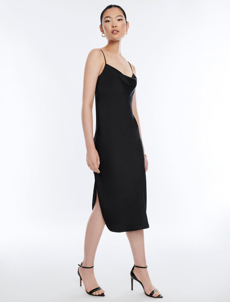 BCBGMAXAZRIA Aurelia Slip Midi Elbise Siyah | VCL36836