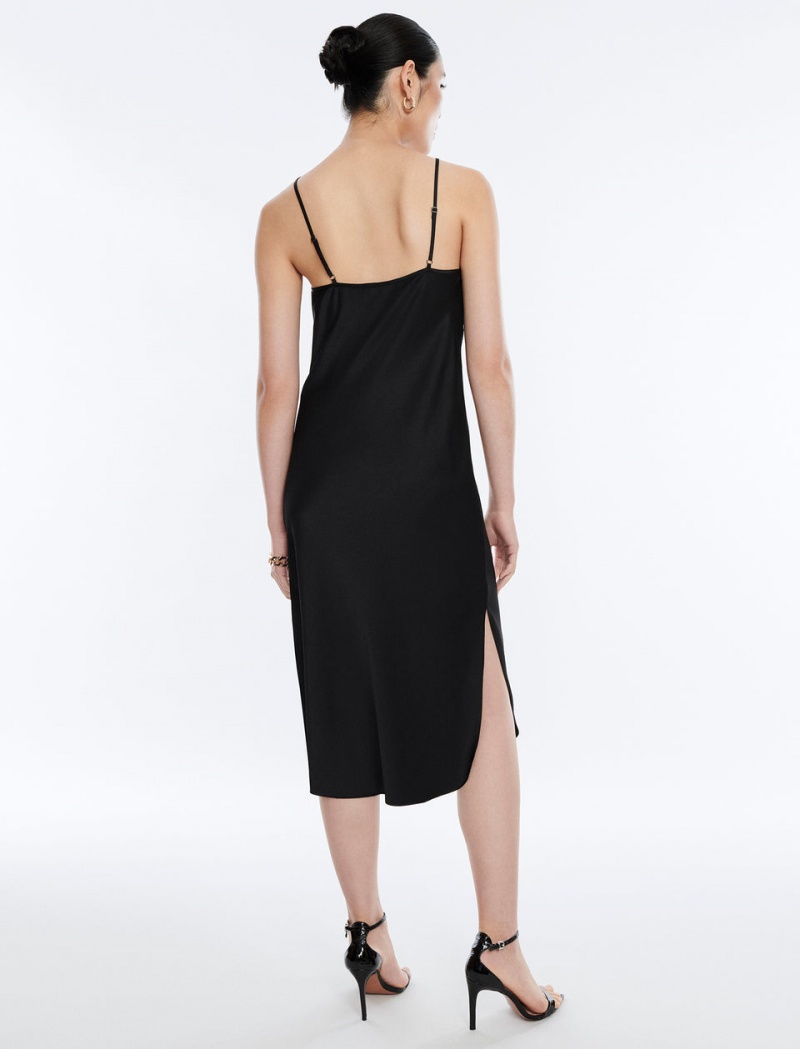 BCBGMAXAZRIA Aurelia Slip Midi Elbise Siyah | VCL36836