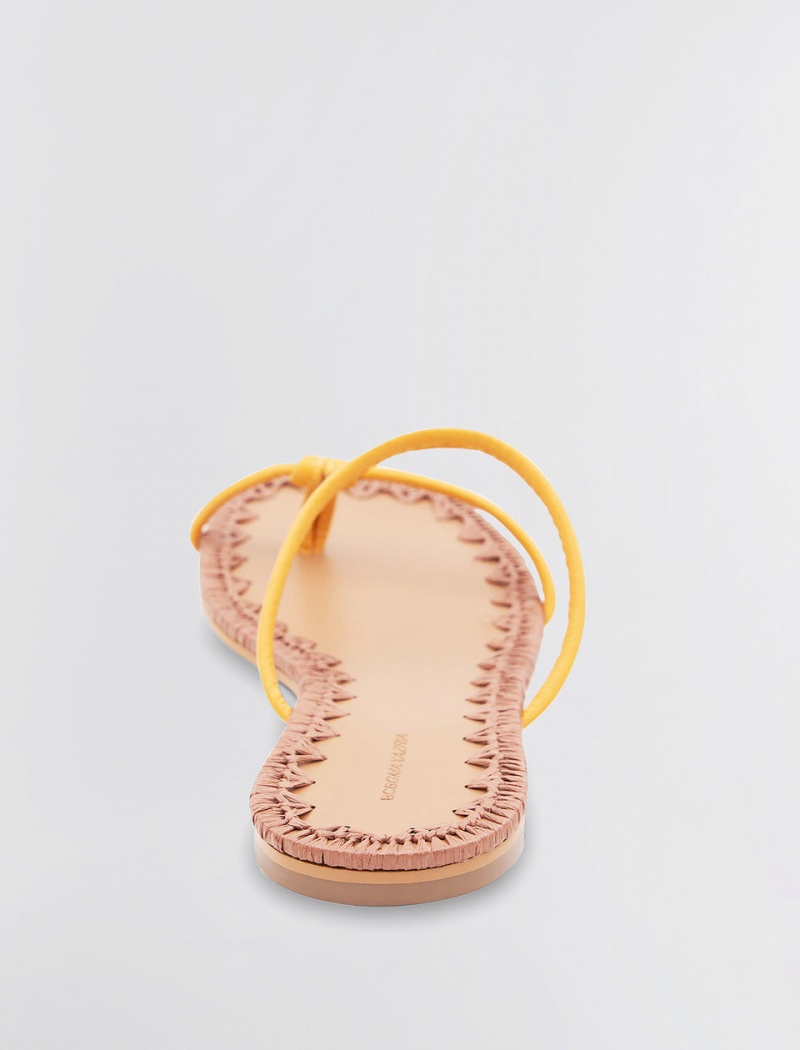 BCBGMAXAZRIA Bali Düz Sandalet Sarı | SXU84199