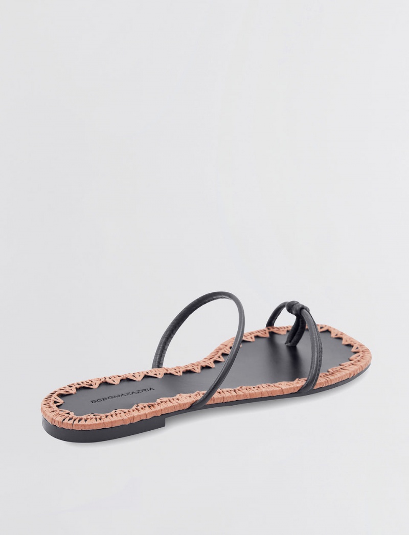 BCBGMAXAZRIA Bali Düz Sandalet Siyah | KVN63711