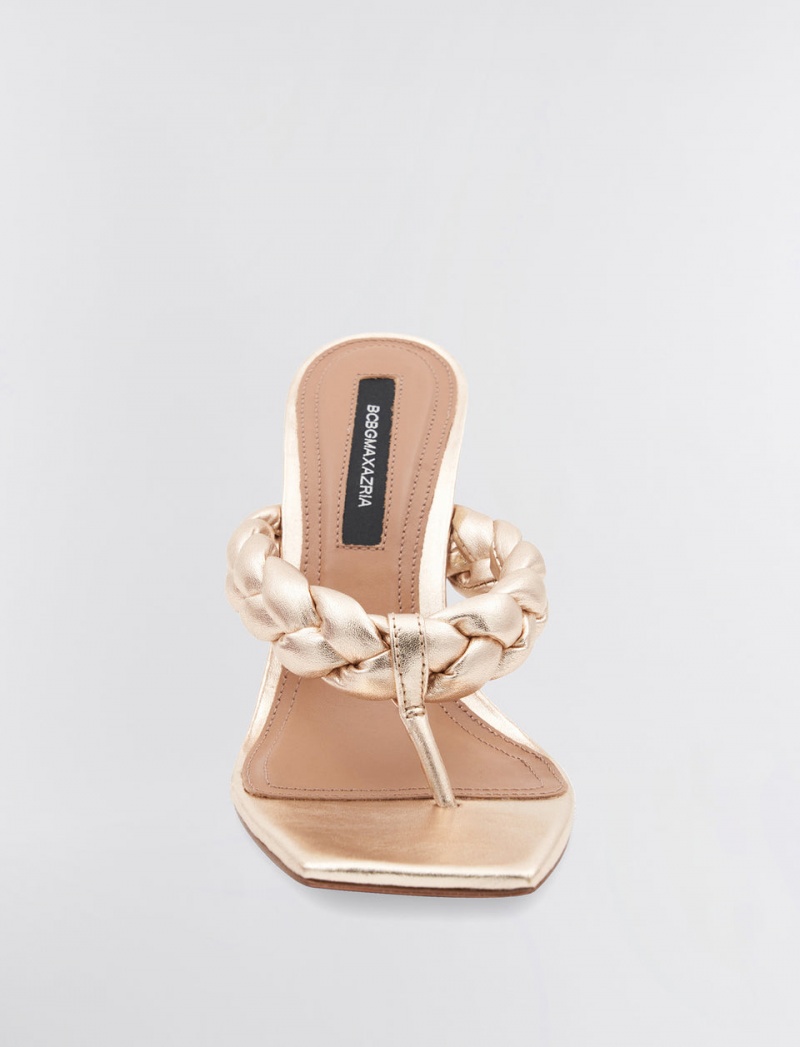 BCBGMAXAZRIA Bella Braided Sandal Topuklu Ayakkabılar Altın | MRU09525