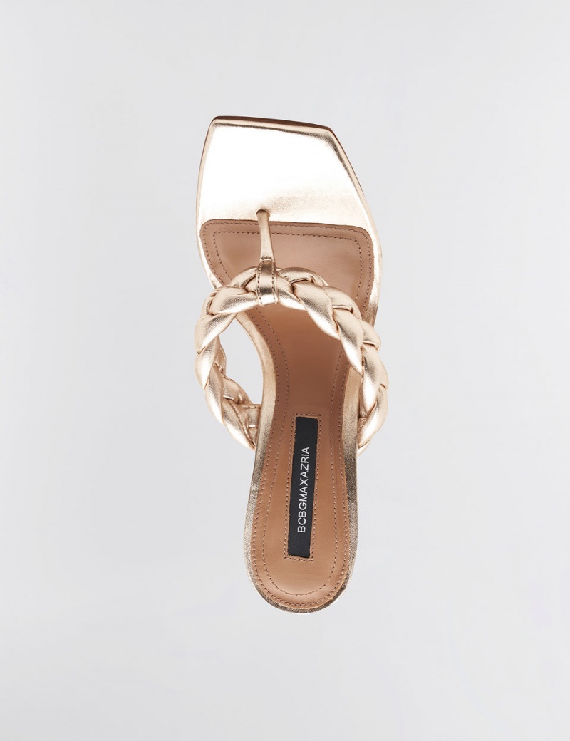 BCBGMAXAZRIA Bella Braided Sandal Topuklu Ayakkabılar Altın | MRU09525