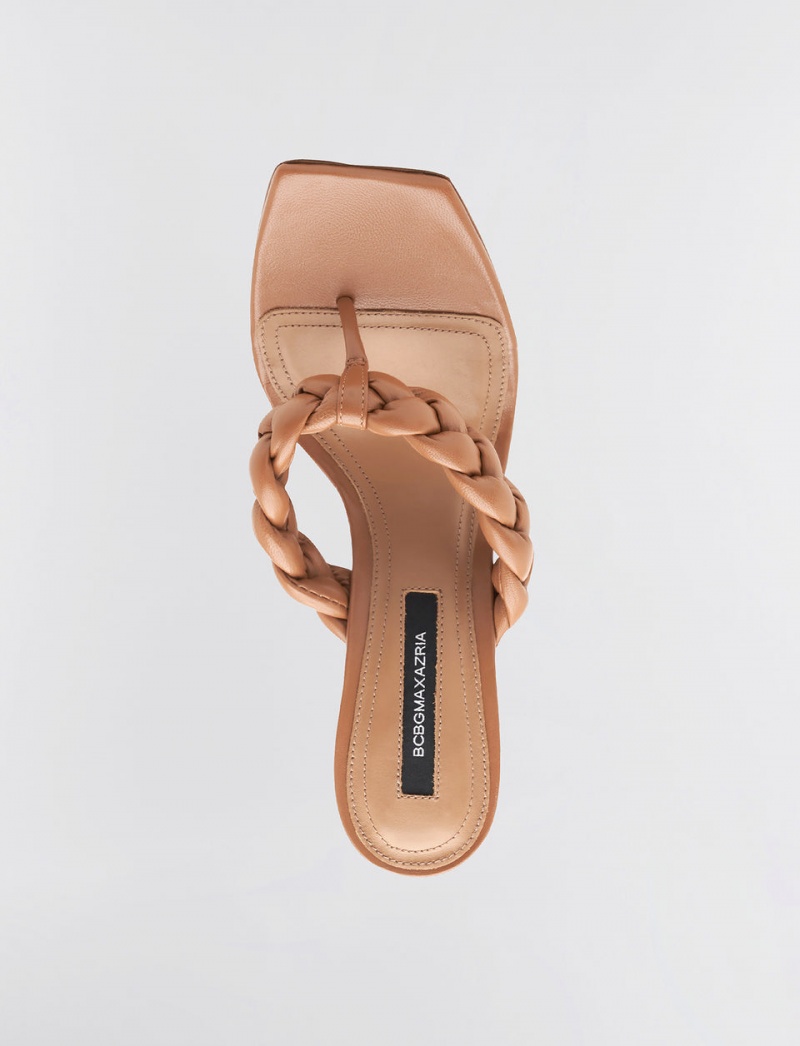 BCBGMAXAZRIA Bella Braided Sandal Topuklu Ayakkabılar Kahverengi | KIP73365