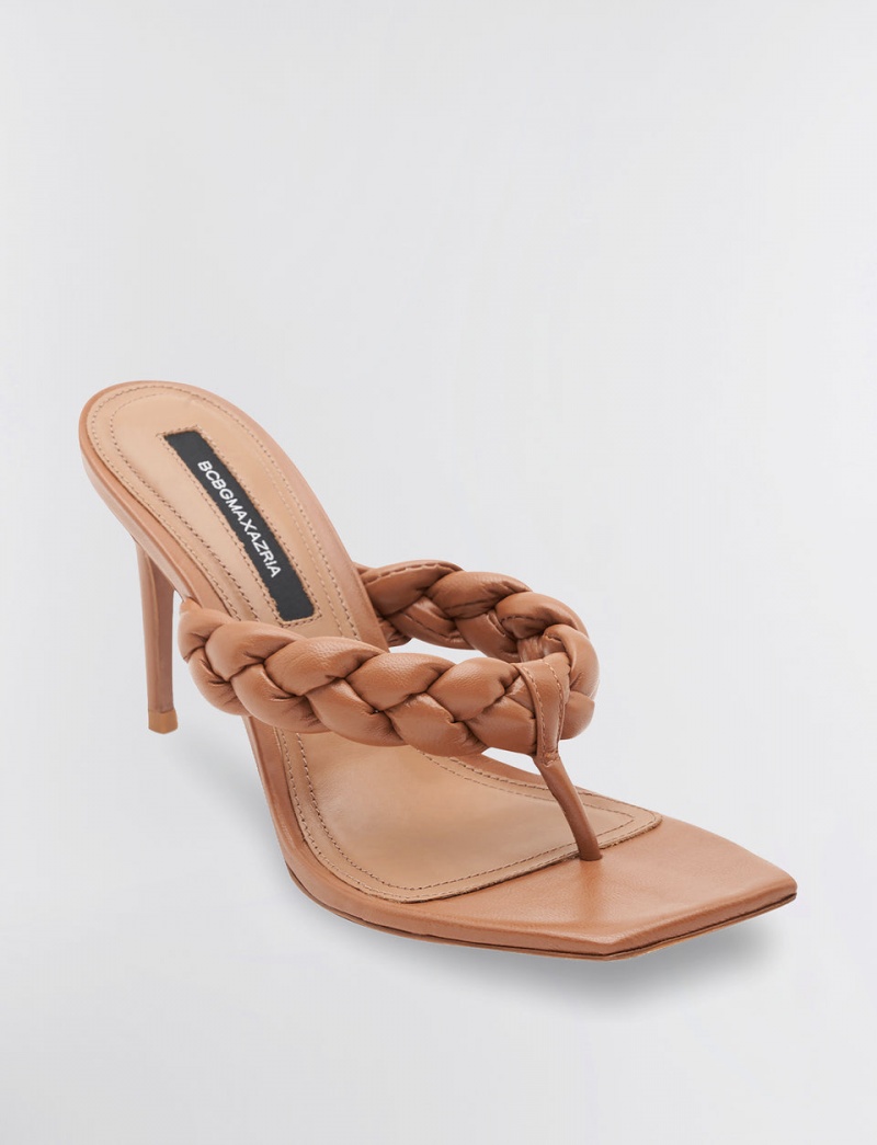 BCBGMAXAZRIA Bella Braided Sandal Topuklu Ayakkabılar Kahverengi | KIP73365