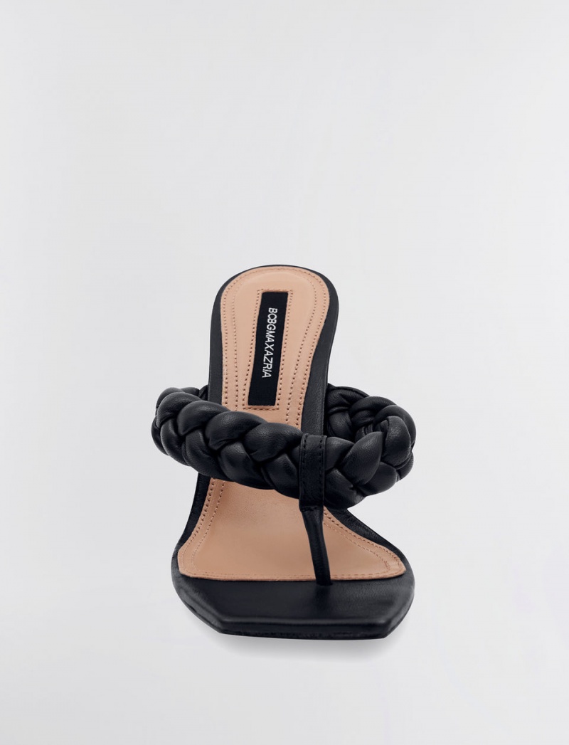 BCBGMAXAZRIA Bella Braided Sandal Topuklu Ayakkabılar Siyah | TBG29049