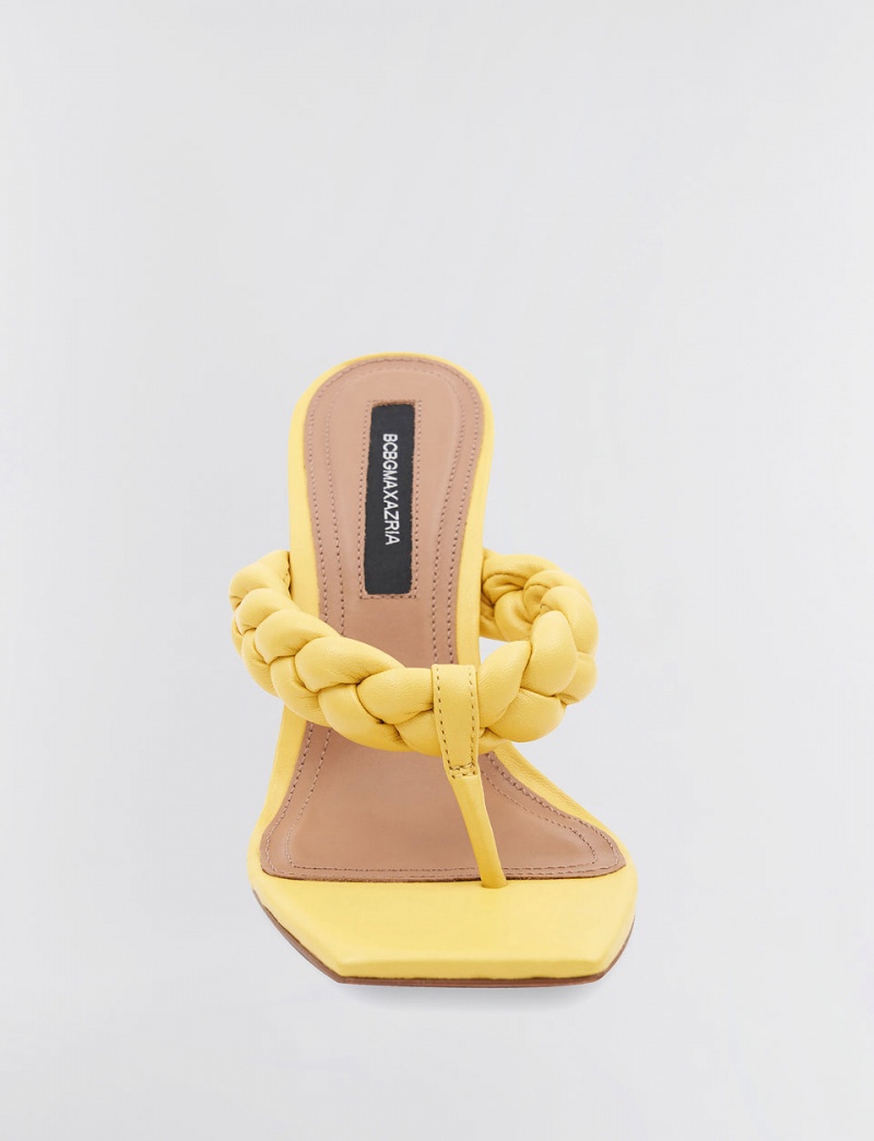 BCBGMAXAZRIA Bella Braided Sandal Topuklu Ayakkabılar Sarı | UBW71930