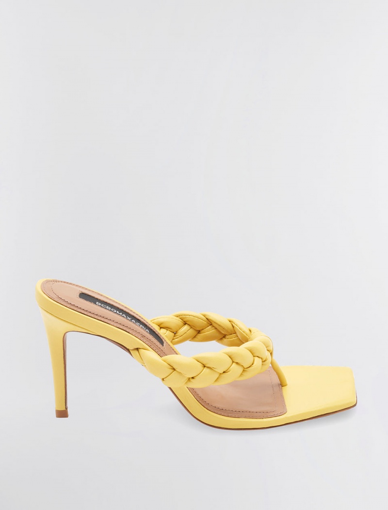 BCBGMAXAZRIA Bella Braided Sandal Topuklu Ayakkabılar Sarı | UBW71930