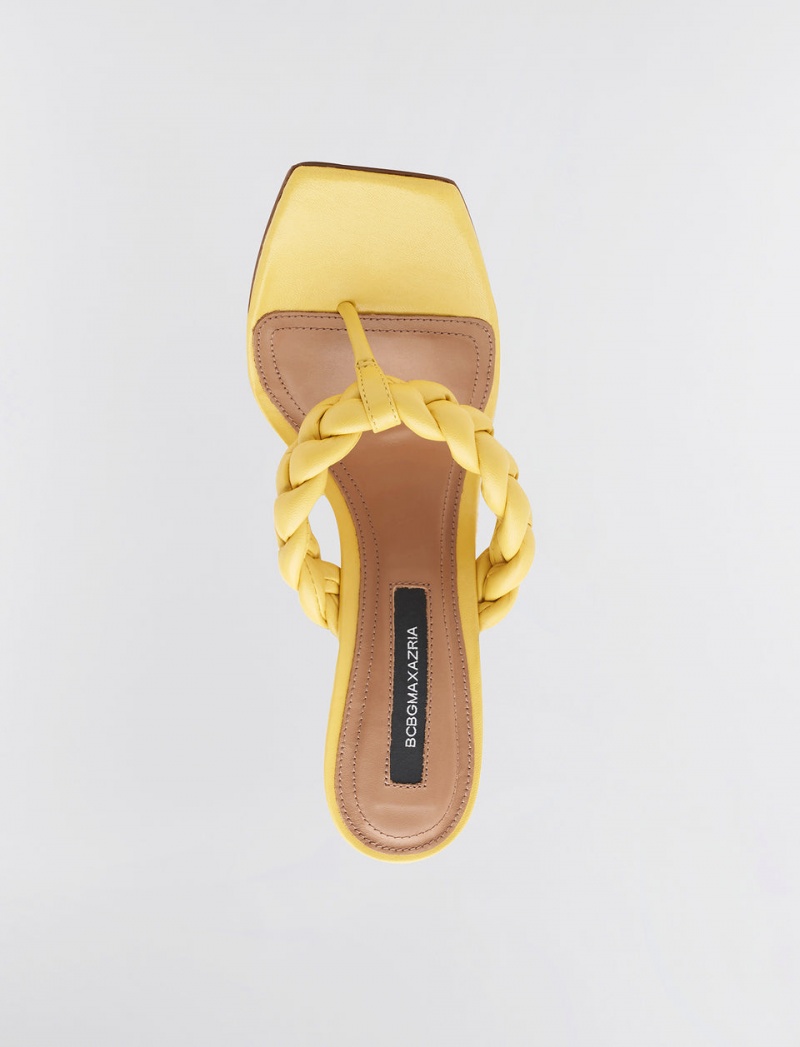 BCBGMAXAZRIA Bella Braided Sandal Topuklu Ayakkabılar Sarı | UBW71930