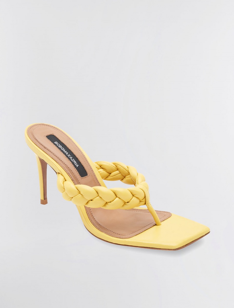 BCBGMAXAZRIA Bella Braided Sandal Topuklu Ayakkabılar Sarı | UBW71930