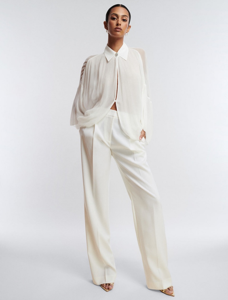 BCBGMAXAZRIA Button-Up Cape Üstler Beyaz | OVU60219