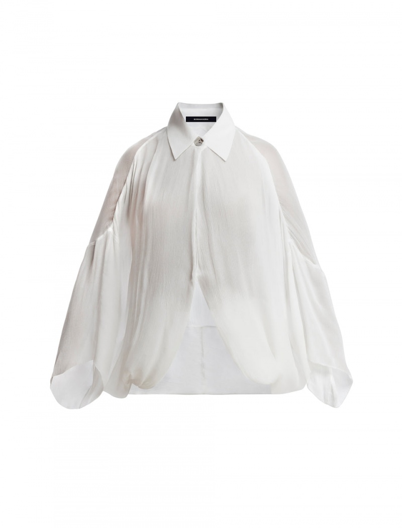 BCBGMAXAZRIA Button-Up Cape Üstler Beyaz | OVU60219