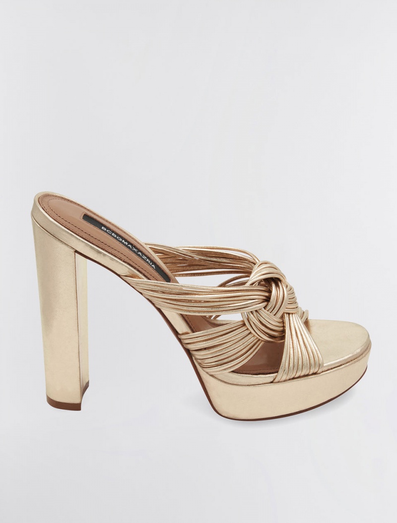 BCBGMAXAZRIA Carly Platform Sandal Topuklu Ayakkabılar Altın | SLB91260