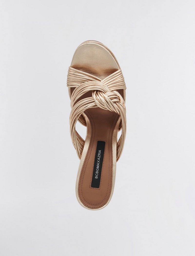 BCBGMAXAZRIA Carly Platform Sandal Topuklu Ayakkabılar Altın | SLB91260