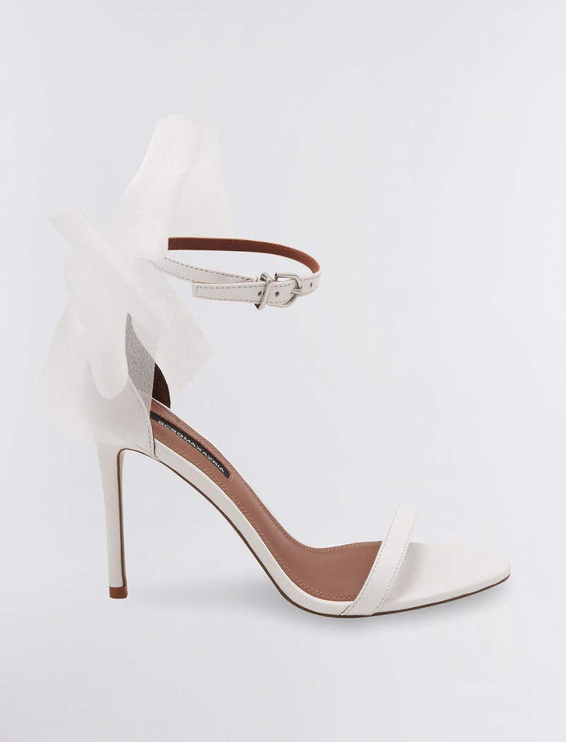 BCBGMAXAZRIA Dalla Bow Sandal Topuklu Ayakkabılar Beyaz | ZTU06060