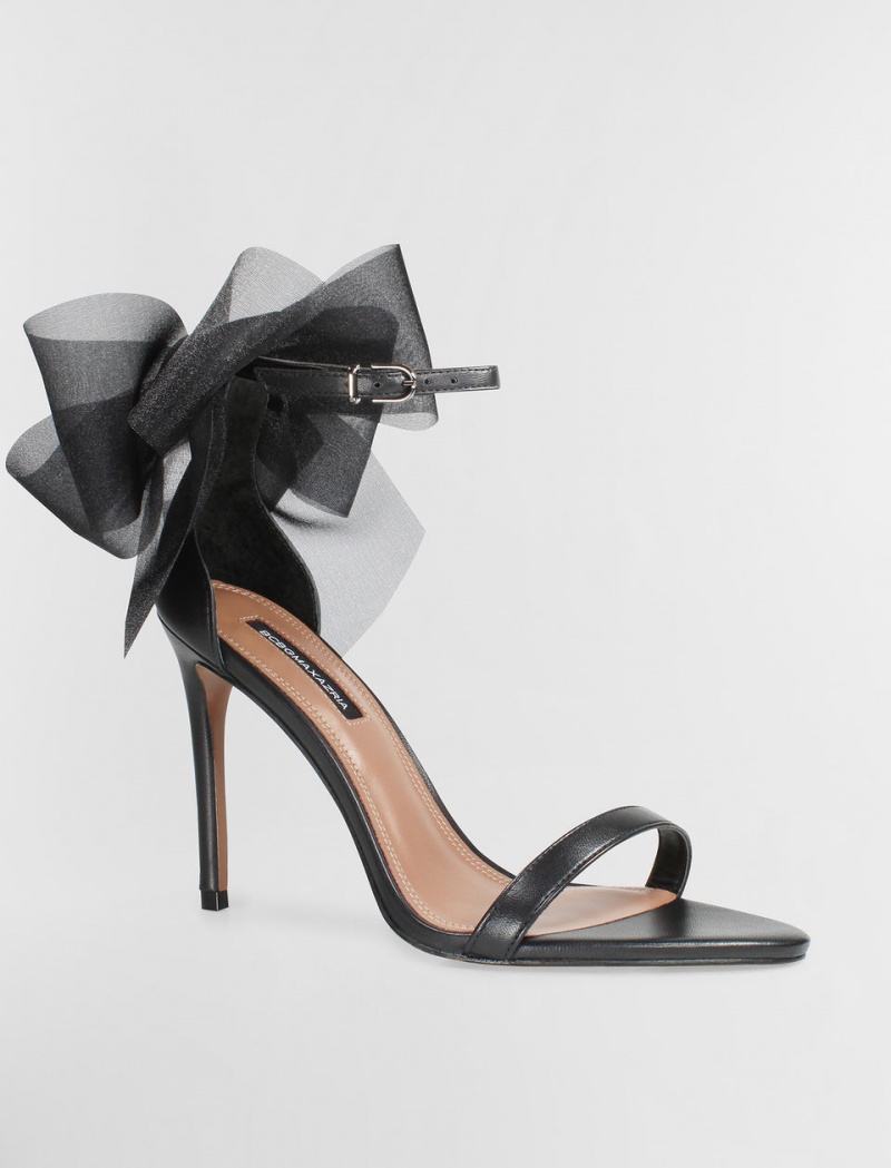 BCBGMAXAZRIA Dalla Bow Sandal Topuklu Ayakkabılar Siyah | BAL97788