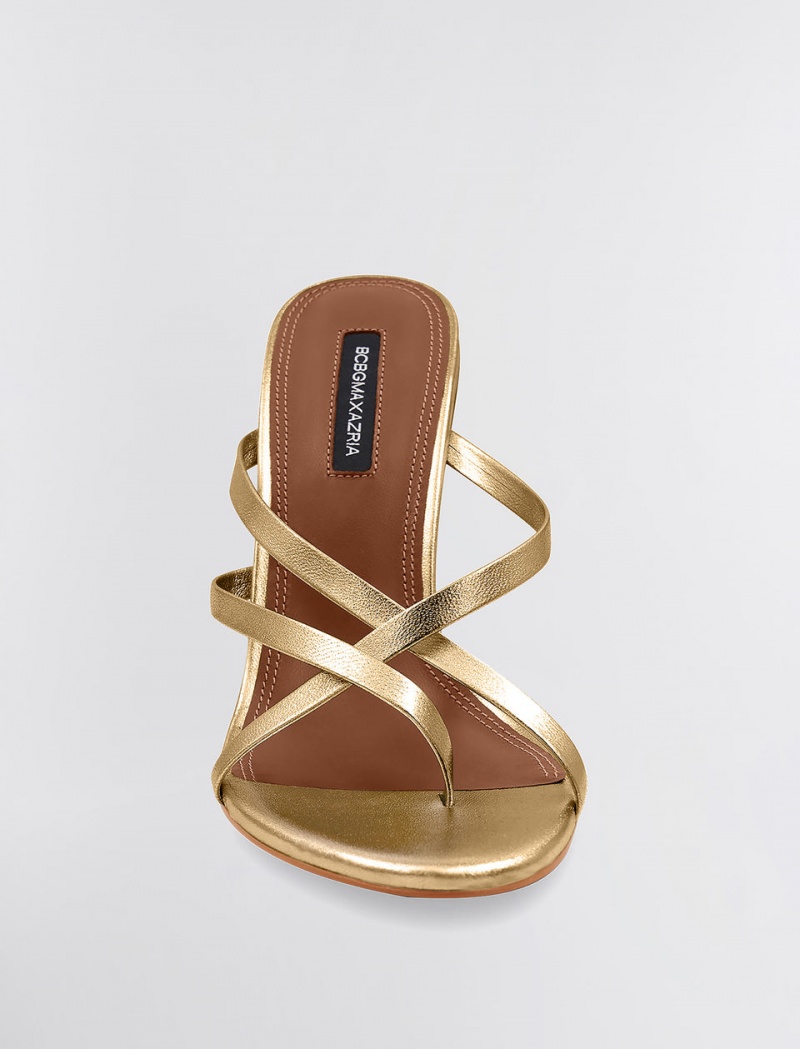 BCBGMAXAZRIA Davey Askısı Sandal Topuklu Ayakkabılar Altın | BMK51880