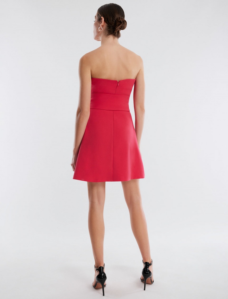 BCBGMAXAZRIA Delilah Strapless Belted Kısa Elbise Kırmızı | SOJ23929