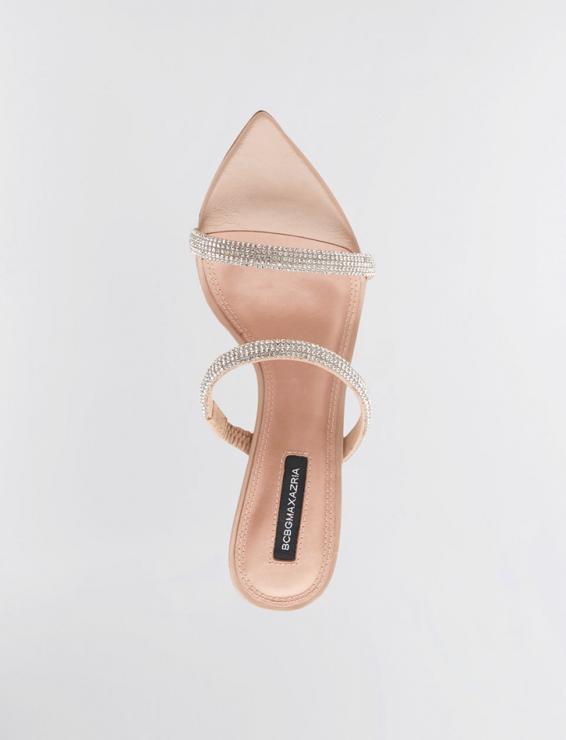 BCBGMAXAZRIA Duponi Sparkle Sandal Topuklu Ayakkabılar Bej Rengi | WSC89356