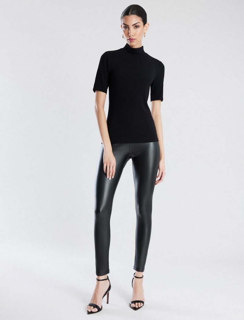 BCBGMAXAZRIA Faux Deri Legging Pantolon Siyah | ATI70173