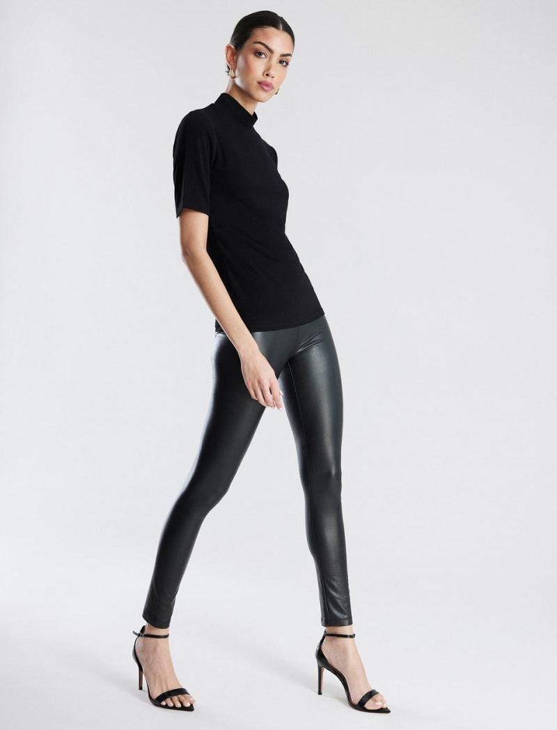 BCBGMAXAZRIA Faux Deri Legging Pantolon Siyah | ATI70173