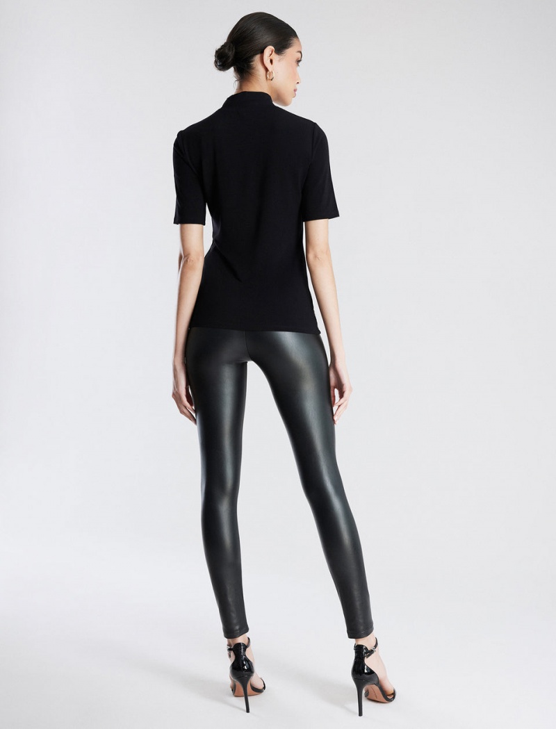 BCBGMAXAZRIA Faux Deri Legging Pantolon Siyah | ATI70173