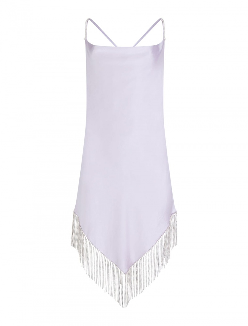 BCBGMAXAZRIA Florentina Sparkle Fringe Kısa Elbise Mor | WDV06975