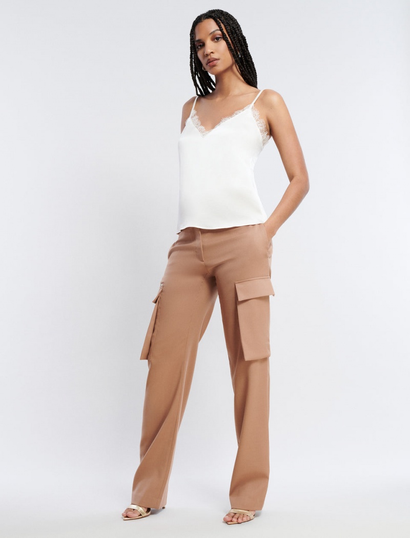 BCBGMAXAZRIA Geniş-Leg Cargo Pantolon Kahverengi | YRS18146