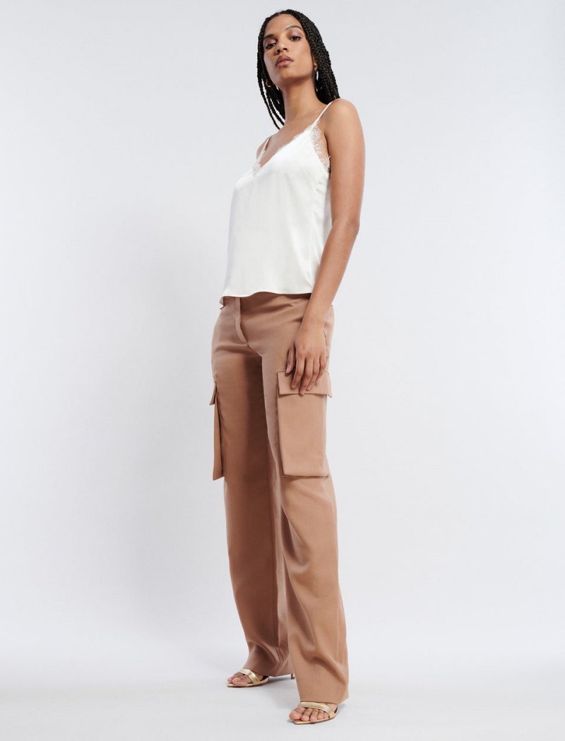 BCBGMAXAZRIA Geniş-Leg Cargo Pantolon Kahverengi | YRS18146