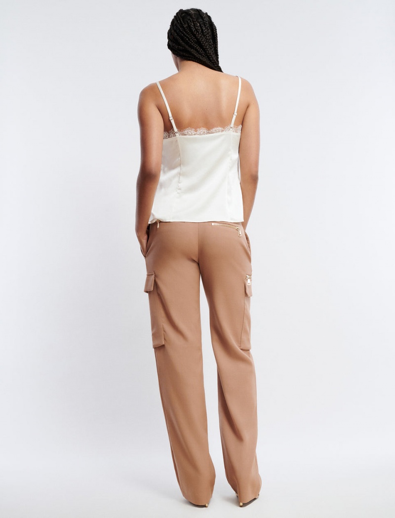 BCBGMAXAZRIA Geniş-Leg Cargo Pantolon Kahverengi | YRS18146