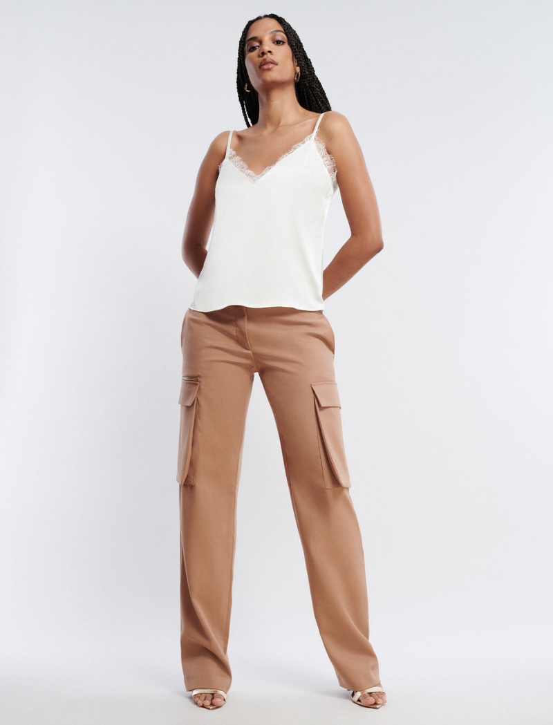 BCBGMAXAZRIA Geniş-Leg Cargo Pantolon Kahverengi | YRS18146