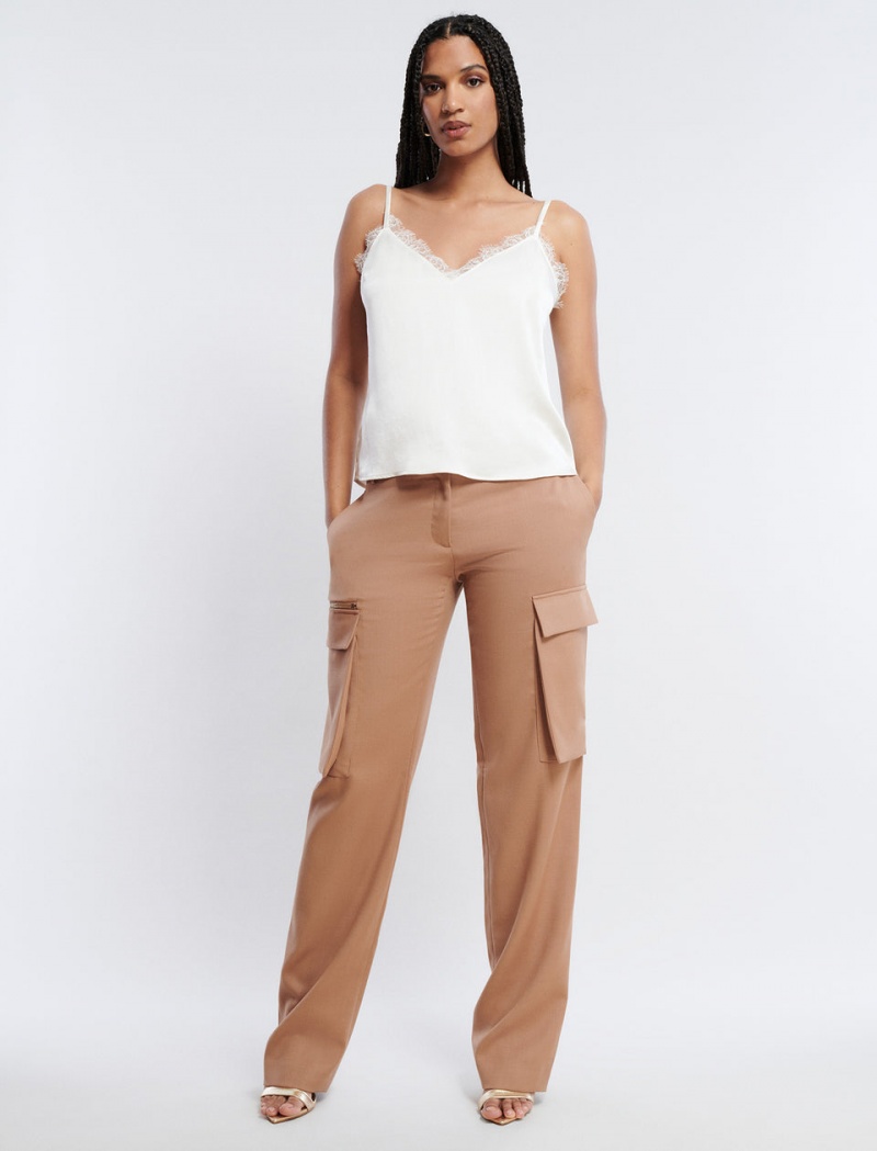 BCBGMAXAZRIA Geniş-Leg Cargo Pantolon Kahverengi | YRS18146