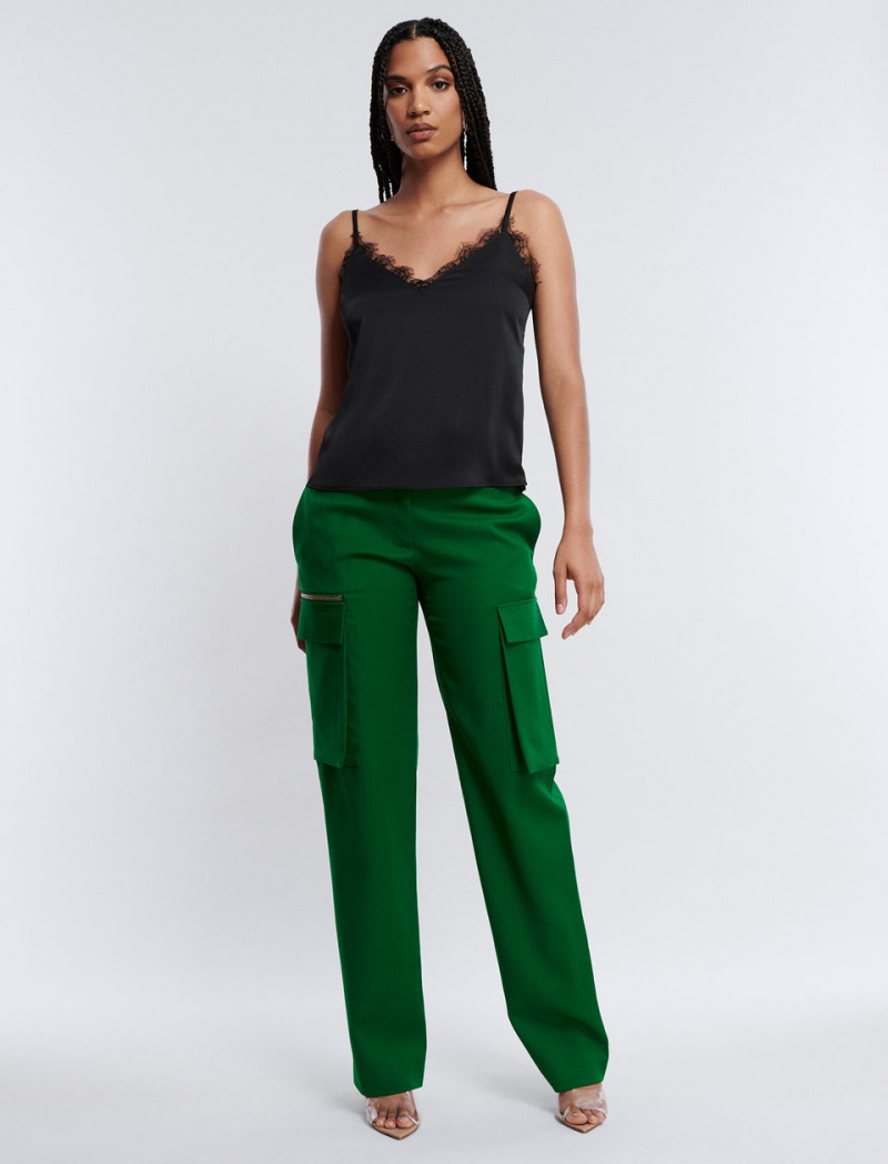 BCBGMAXAZRIA Geniş-Leg Cargo Pantolon Yeşil | SMN49937