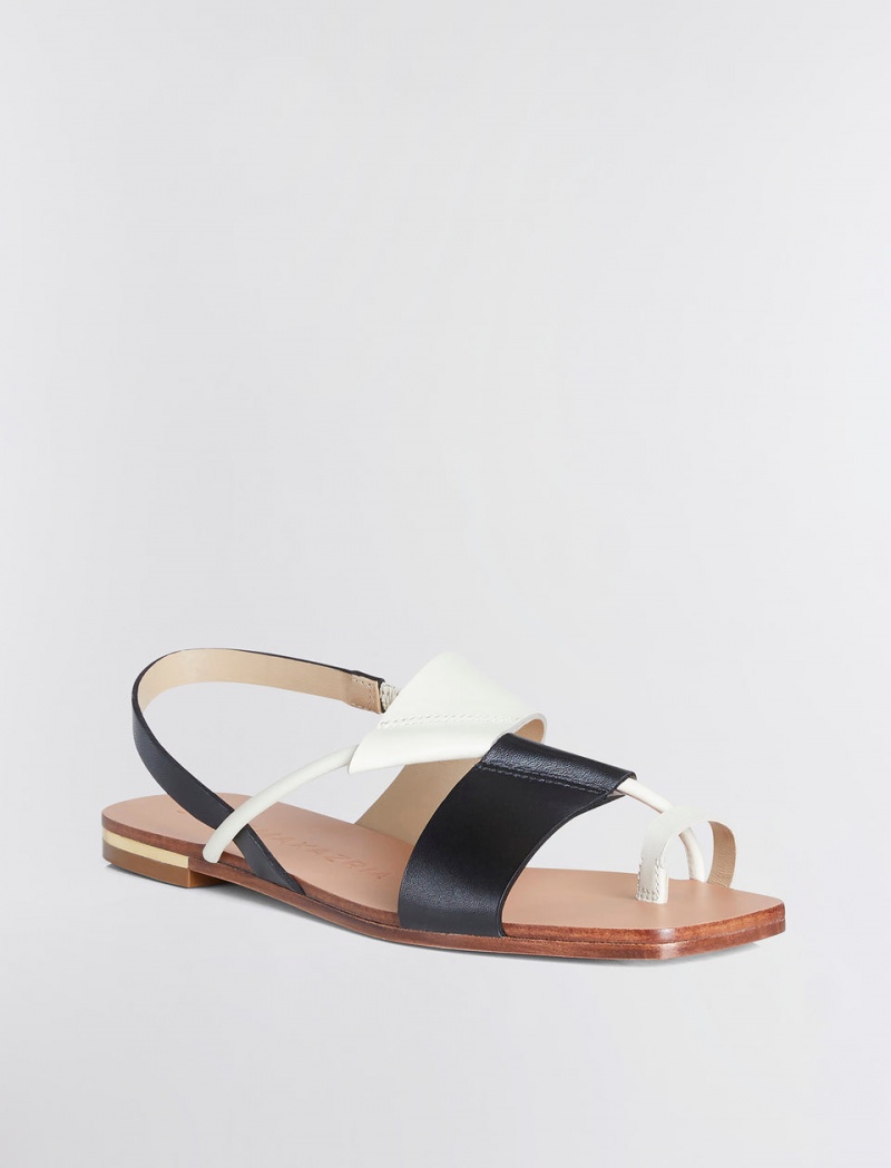 BCBGMAXAZRIA Marlin Düz Sandalet Siyah Beyaz | JAZ05305