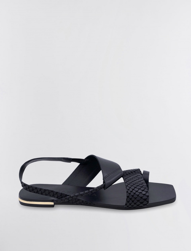 BCBGMAXAZRIA Marlin Düz Sandalet Siyah | PSR92543