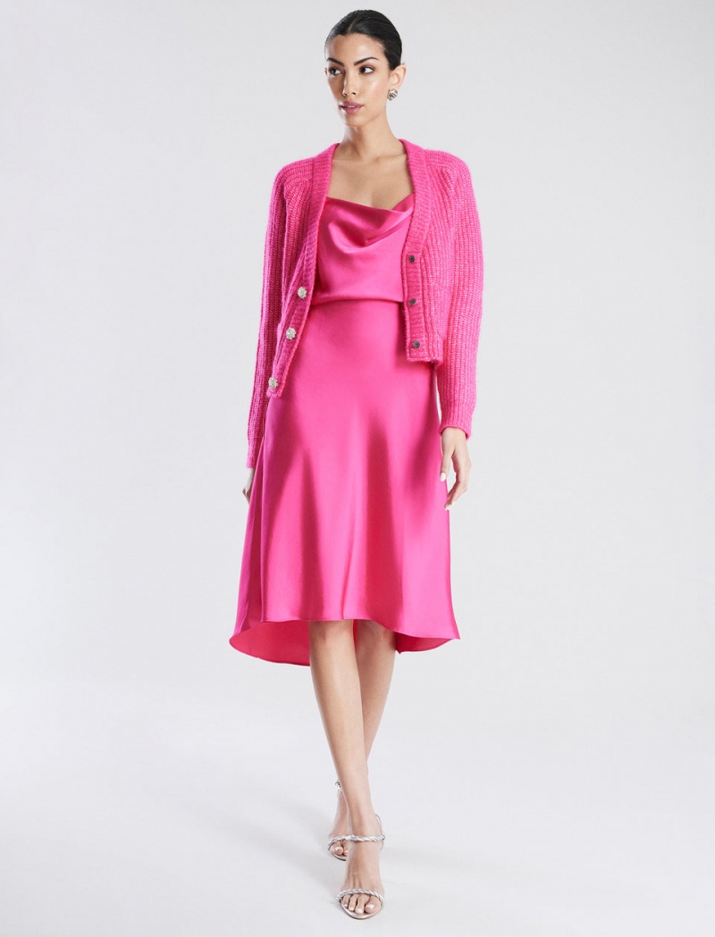 BCBGMAXAZRIA Raglan Sleeve Cardigan Kazak Pembe | ZUV70463