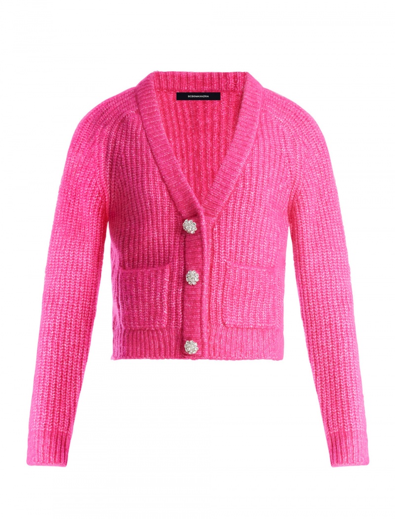 BCBGMAXAZRIA Raglan Sleeve Cardigan Kazak Pembe | ZUV70463