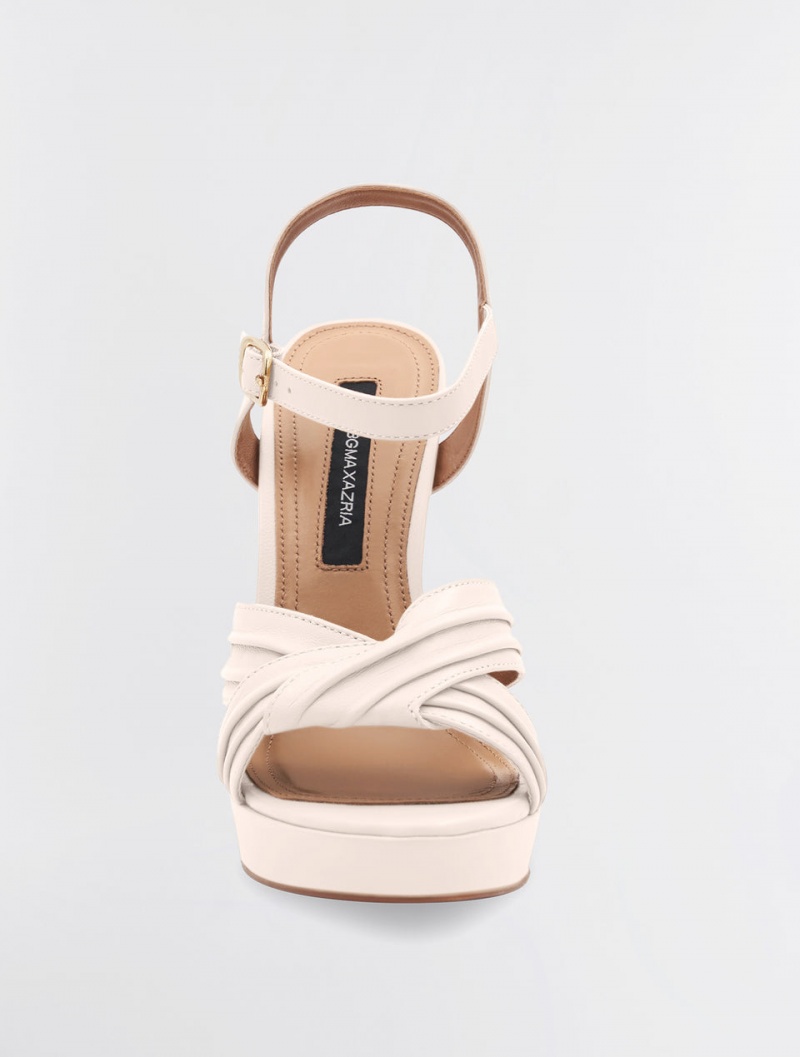 BCBGMAXAZRIA Ravil Platform Heel Sandalet Bej Rengi | ZHG22773