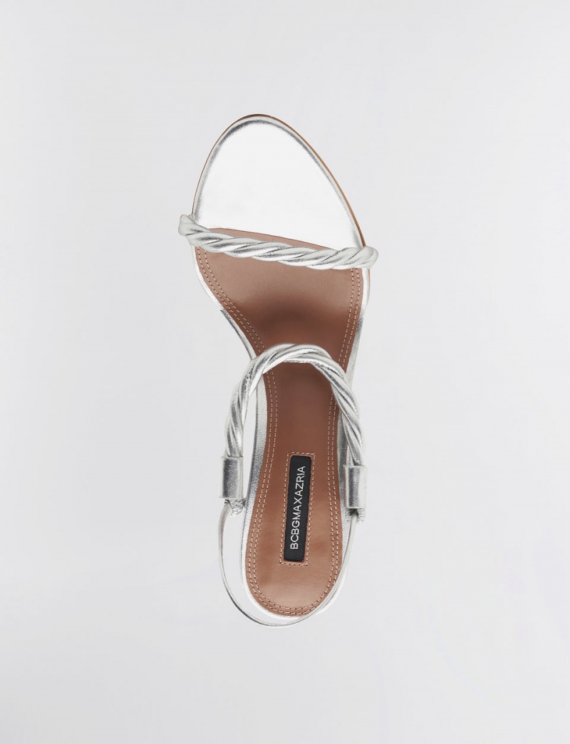 BCBGMAXAZRIA Taylor Twist-Askılı Sandalet Gümüş | YIR40542