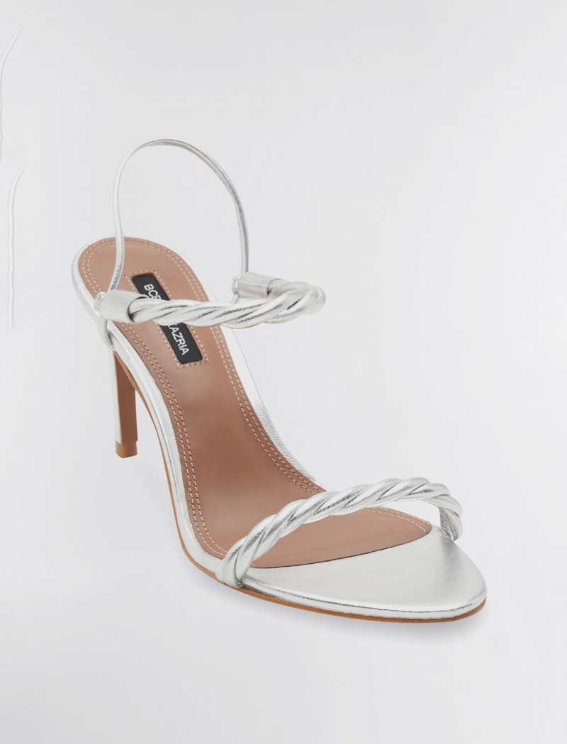 BCBGMAXAZRIA Taylor Twist-Askılı Sandalet Gümüş | YIR40542